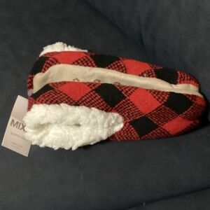 Mixit Red and Black Plaid Women's Slippers